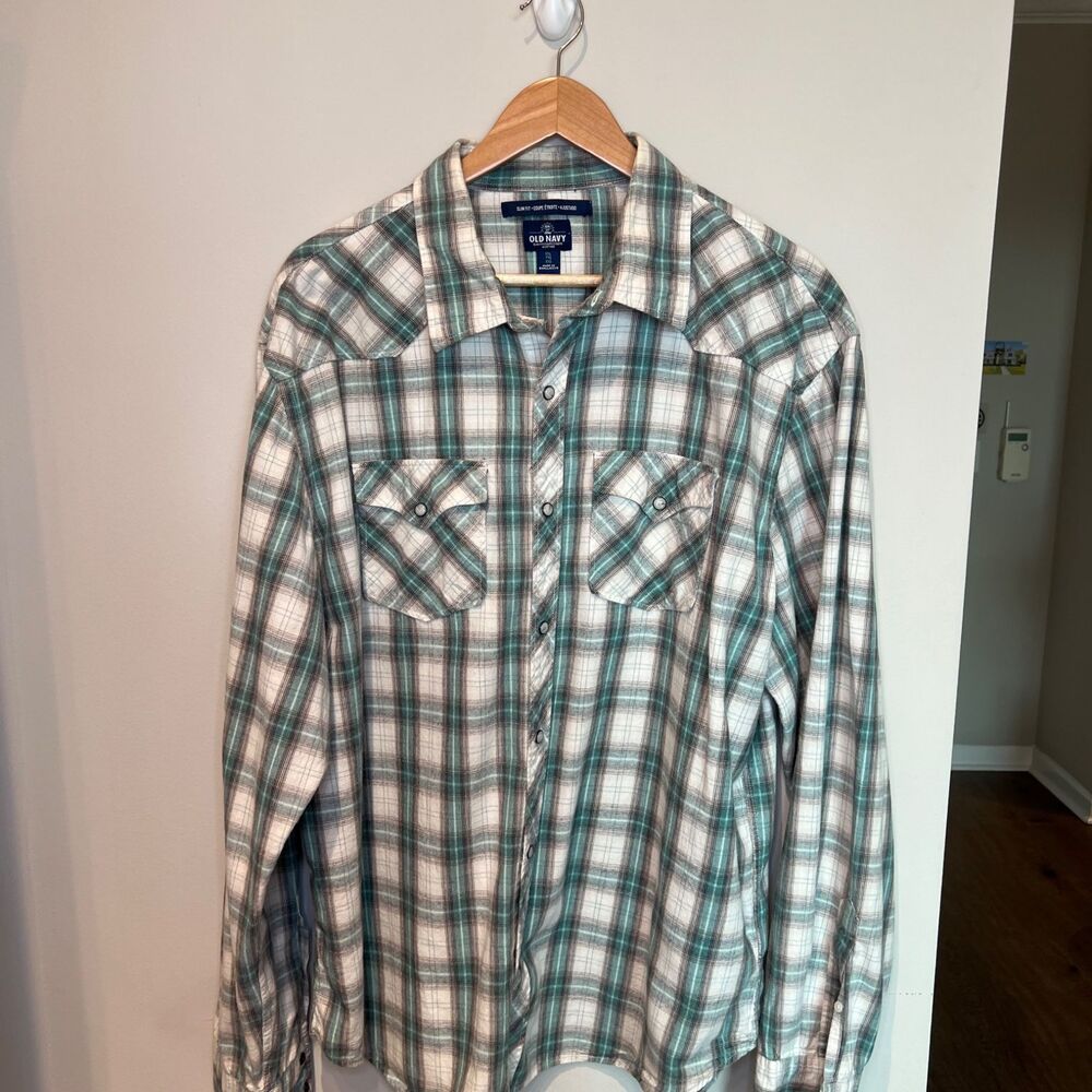 Old Navy Slim Fit Long Sleeve Button Down Shirt Size XXL